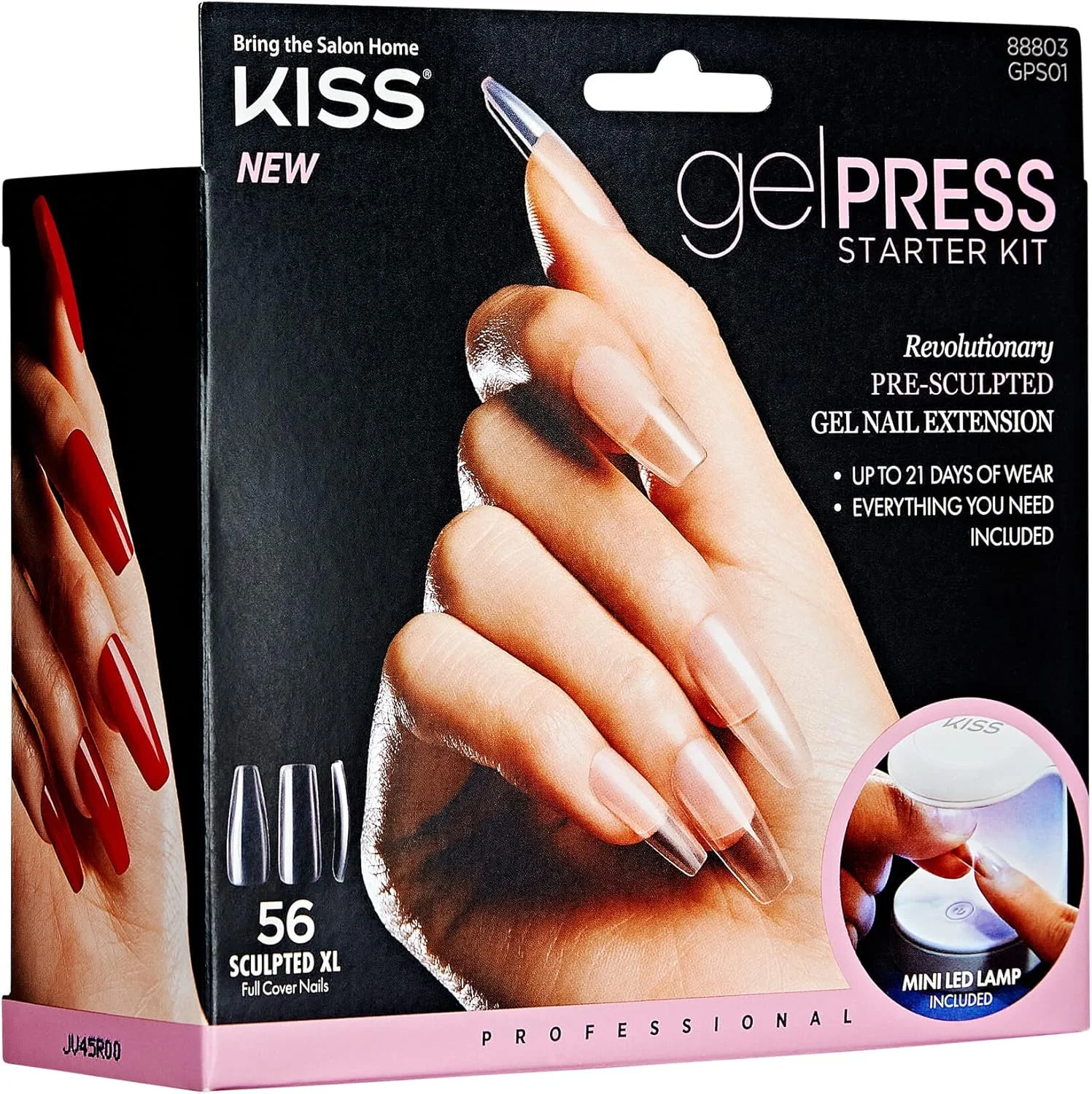 کیت استارتر ناخن ژلی حرفه ای KISS GelPress، شامل 56 اکستنشن ناخن ژلی از پیش طراحی شده، ژل UV، 1 لامپ LED، پرایمر 6.7 میلی لیتری، 1 سوهان ناخن، 1 چوب مانیکور کیت استارتر ناخن ژلی حرفه ای KISS GelPress، شامل 56 اکستنشن ناخن ژلی از پیش طراحی شده، ژل UV، 1 لامپ LED، پرایمر 6.7 میلی لیتری، 1 سوهان ناخن، 1 چوب مانیکور