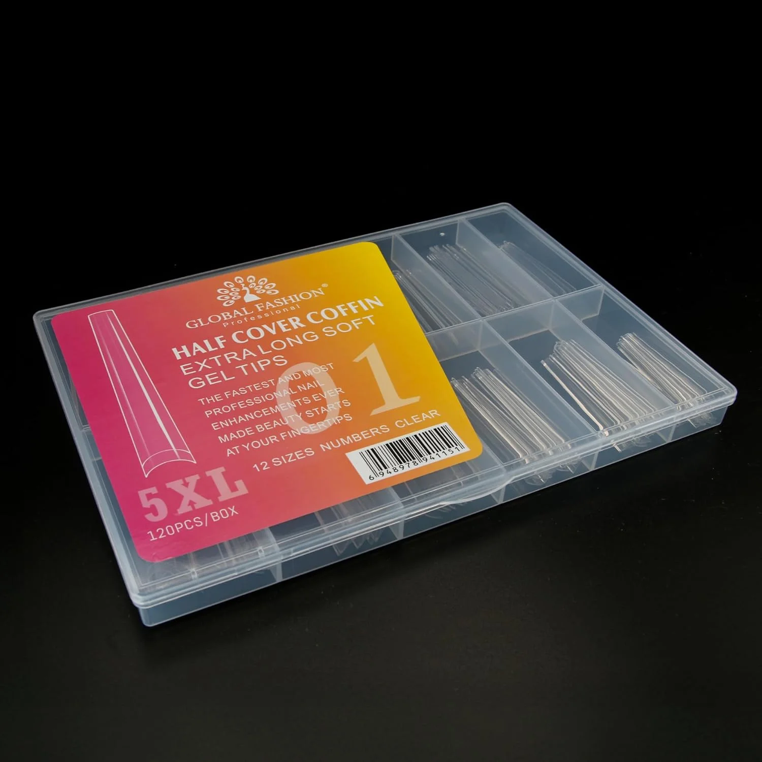 تیپ های ژل کاور نصفه تابوتی Global Fashion 5XL - 120 عدد، 12 سایز، تیپ های اکستنشن ناخن ژل نرم شفاف خیلی بلند با جعبه نگهداری، انحنای C عالی برای پلی ژل و بیلدر ژل، مناسب برای استفاده در سالن و مانیکور DIY تیپ های ژل کاور نصفه تابوتی Global Fashion 5XL - 120 عدد، 12 سایز، تیپ های اکستنشن ناخن ژل نرم شفاف خیلی بلند با جعبه نگهداری، انحنای C عالی برای پلی ژل و بیلدر ژل، مناسب برای استفاده در سالن و مانیکور DIY
