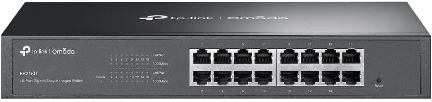 سوییچ 16 پورت گیگابیتی TP-Link مدل ES216G با مدیریت آسان - بدنه فولادی - قابل نصب در رک 1U
