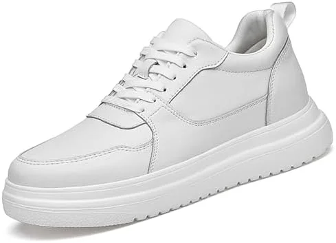 کفش کتانی چرمی افزایش قد نامرئی مردانه، بند دار کلاسیک، افزایش قد 10 سانتی متر، کفش های آسانسوری مد روز، کفش های غیر رسمی تنفسی