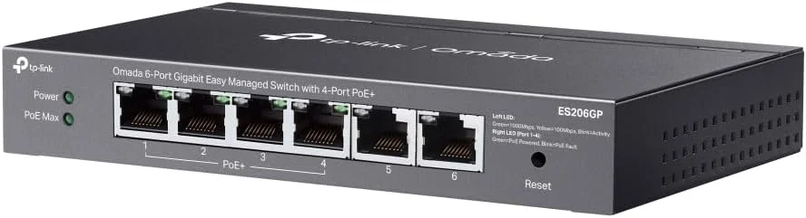 سوئیچ 6 پورت گیگابیتی مدیریتی آسان Omada با 4 پورت PoE+