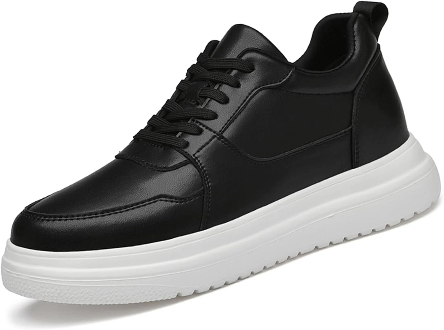 کفش‌های کتانی چرمی افزایش قد نامرئی مردانه، بند دار کلاسیک، کفش‌های آسانسوری مد روز با افزایش قد 10 سانتی‌متر، کفش‌های غیررسمی تنفسی