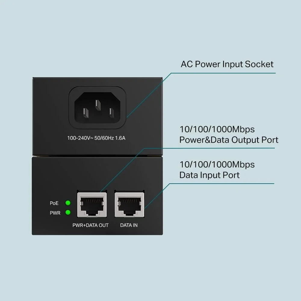 تزریق کننده گیگابیتی PoE تیپیلینک 802.3at/af | آداپتور غیر PoE به PoE | تامین برق تا 60 وات | Plug & Play | قابل نصب روی میز/دیوار | فاصله تا 100 متر (PoE170S) تزریق کننده گیگابیتی PoE تیپیلینک 802.3at/af | آداپتور غیر PoE به PoE | تامین برق تا 60 وات | Plug & Play | قابل نصب روی میز/دیوار | فاصله تا 100 متر (PoE170S)