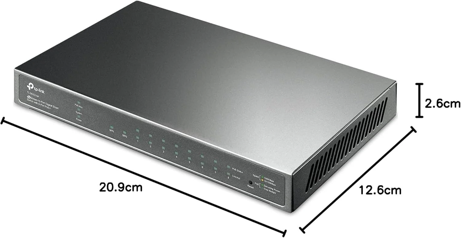 سوئیچ هوشمند 10 پورت TP-Link TL-SG2210P با 8 پورت PoE+ (61 وات، مدیریت ابری مرکزی، یکپارچه در Omada-SDN، پشتیبانی از IPv6، شبکه امن) مشکی سوئیچ هوشمند 10 پورت TP-Link TL-SG2210P با 8 پورت PoE+ (61 وات، مدیریت ابری مرکزی، یکپارچه در Omada-SDN، پشتیبانی از IPv6، شبکه امن) مشکی
