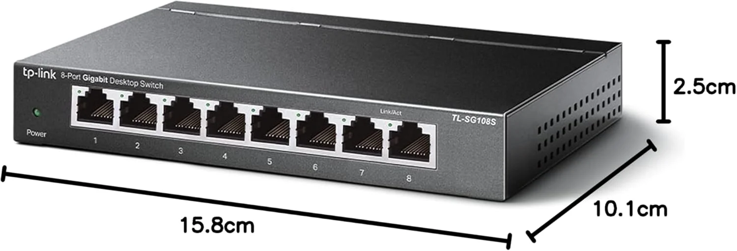 سوئیچ شبکه تی پی-لینک TL-SG108S غیر مدیریتی L2 گیگابیتی اترنت (10/100/1000) مشکی سوئیچ شبکه تی پی-لینک TL-SG108S غیر مدیریتی L2 گیگابیتی اترنت (10/100/1000) مشکی
