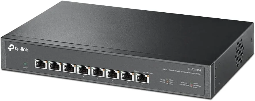 سوییچ اترنت گیگابیتی 8 پورت 100/1000/1000 مگابیت بر ثانیه (10G) تی پی-لینک مدل TL-SX1008