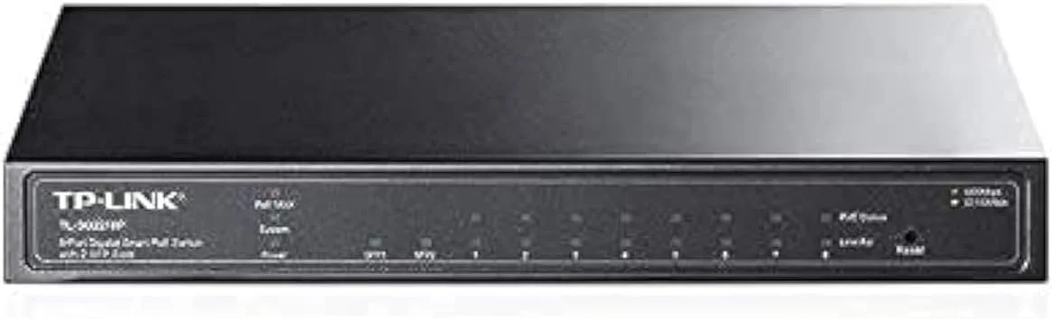 سوئیچ PoE گیگابیتی هوشمند 8 پورت TP-Link TL-SG2210P با 2 اسلات SFP (مشکی)