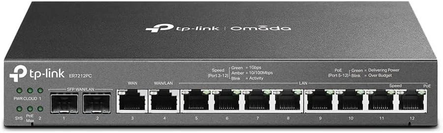روتر VPN گیگابیتی 8 پورت TP-Link، سوئیچ شبکه اترنت 3 در 1، اسپلیتر اترنت، قابل نصب روی میز و دیوار، Plug-and-Play، بدون فن، دسترسی آسان به Cloud (ER7212PC) روتر VPN گیگابیتی 8 پورت TP-Link، سوئیچ شبکه اترنت 3 در 1، اسپلیتر اترنت، قابل نصب روی میز و دیوار، Plug-and-Play، بدون فن، دسترسی آسان به Cloud (ER7212PC)