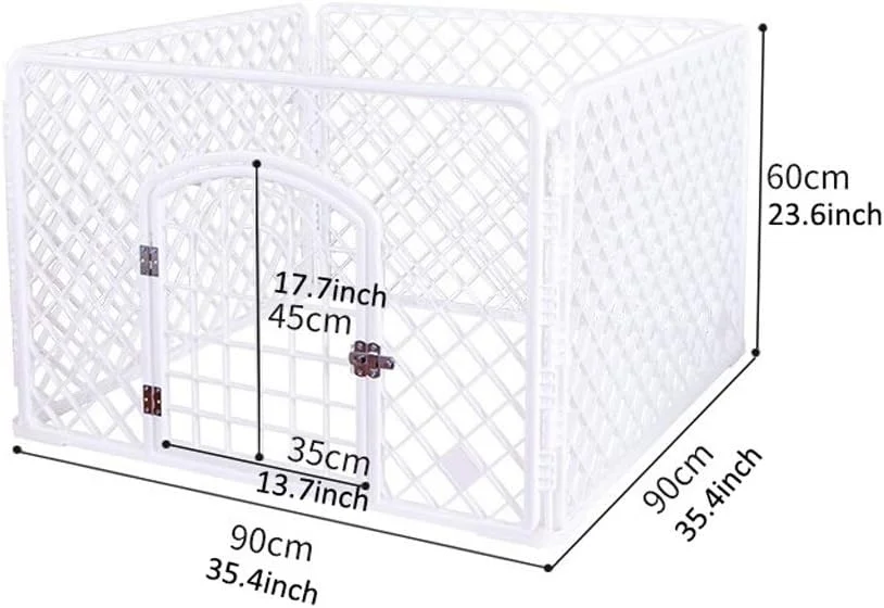 زلو-شاپ باکس سگ، حصار سگ، حصار حیوانات خانگی، قفس سگ متحرک داخلی، قفس سگ خانگی، لوازم حصار گربه سفید 909060 سانتی متر