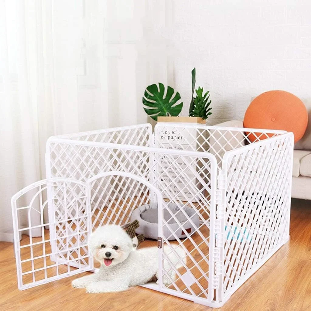 زلو-شاپ باکس سگ، حصار سگ، حصار حیوانات خانگی، قفس سگ متحرک داخلی، قفس سگ خانگی، لوازم حصار گربه سفید 909060 سانتی متر