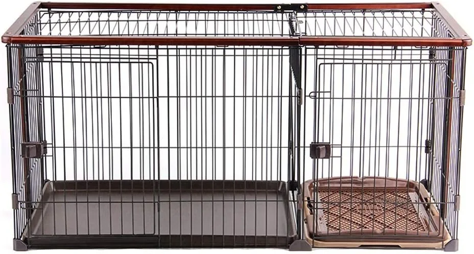 قفس سگ zlw-shop، لانه سگ با توالت، حصار داخلی حیوانات خانگی، خانه سگ دو خوابه (سایز: M) قفس سگ zlw-shop، لانه سگ با توالت، حصار داخلی حیوانات خانگی، خانه سگ دو خوابه (سایز: M)