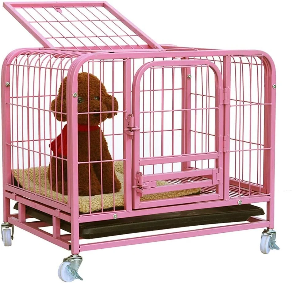 قفس سگ ZLW-Shop، خانه سگ صورتی، مناسب سگ های کوچک، متوسط و بزرگ، لانه حیوانات خانگی قوی با چهار چرخ، نصب آسان، قابل استفاده در فضای باز و داخل خانه (سایز: M(785470cm)) قفس سگ ZLW-Shop، خانه سگ صورتی، مناسب سگ های کوچک، متوسط و بزرگ، لانه حیوانات خانگی قوی با چهار چرخ، نصب آسان، قابل استفاده در فضای باز و داخل خانه (سایز: M(785470cm))