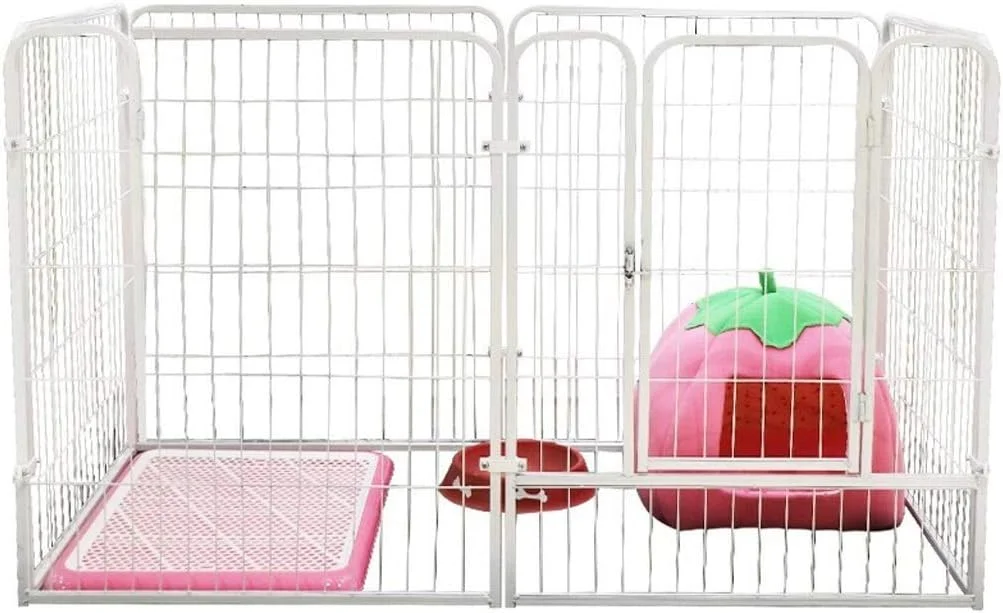 قفس سگ تاشو فلزی zlw-shop، محوطه بازی و تمرین حیوانات خانگی، محصولات حیوانات خانگی، محوطه بازی سفید رنگ، قفس سگ 1206070 سانتی متر