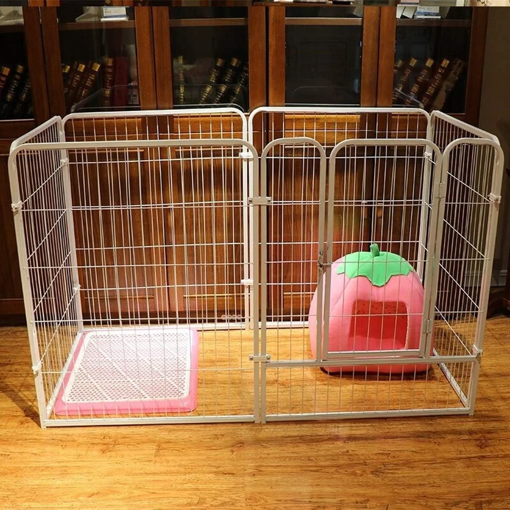 قفس سگ تاشو فلزی zlw-shop، محوطه بازی و تمرین حیوانات خانگی، محصولات حیوانات خانگی، محوطه بازی سفید رنگ، قفس سگ 1206070 سانتی متر