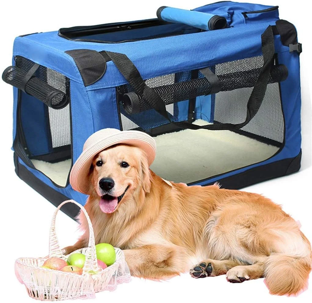 زلو-شاپ باکس حمل سگ تاشو نرم، خانه حیوانات خانگی داخل و خارج از منزل، باکس حمل خودرو، کیف حمل حیوانات خانگی، قفس سگ (سایز: M)