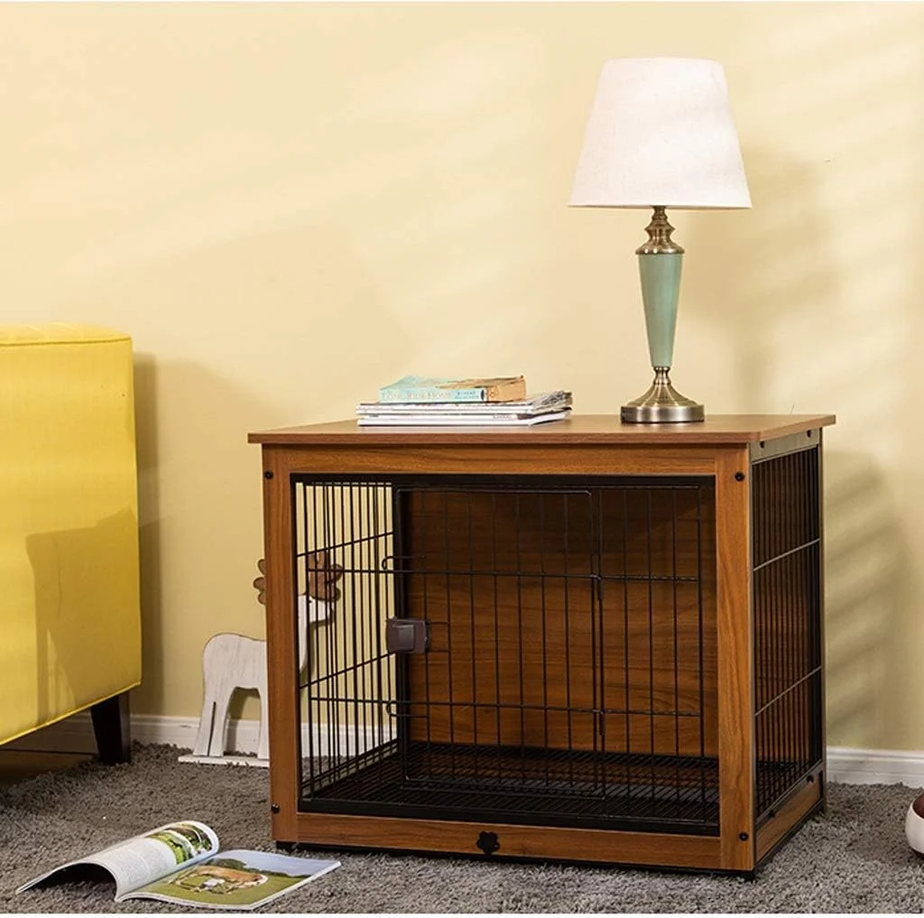 قفس سگ ZLW-Shop با روکش قفس، قفس سگ خانگی، حصار سگ داخلی، تخت سگ خانگی، قفس گربه و خرگوش (سایز: M)