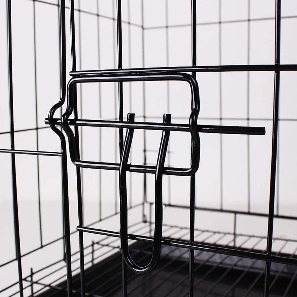 قفس سگ تاشو فلزی zlw-shop، قفس یا باکس حیوانات خانگی به همراه سینی، مناسب سگ های کوچک و متوسط، قفس قابل حمل حیوانات خانگی به همراه سینی و نورگیر