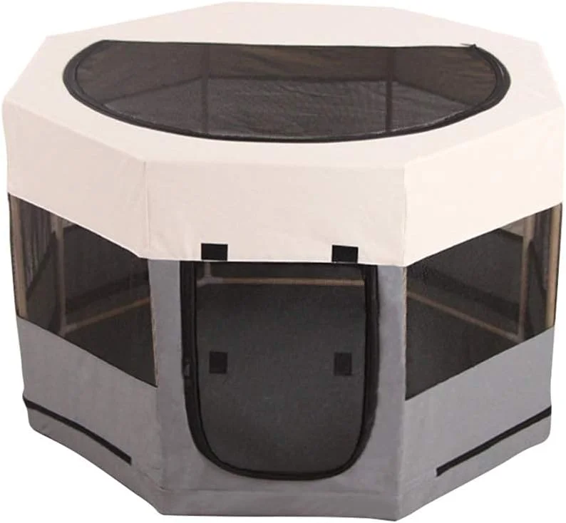 سگ گربه حصار بزرگ مسافرتی زیپی پارچه آکسفورد ضد آب قفس قابل حمل تاشو حیاط خانه چادر بازی حیوانات خانگی در فضای باز تسوق سعودی (رنگ: A)