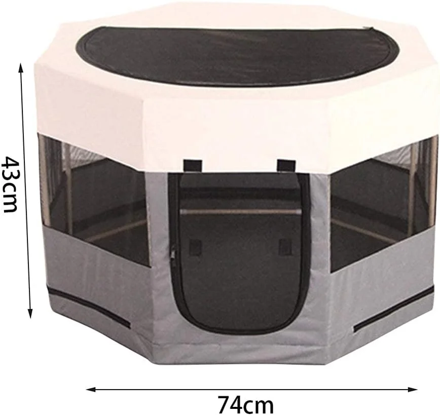 سگ گربه حصار بزرگ مسافرتی زیپی پارچه آکسفورد ضد آب قفس قابل حمل تاشو حیاط خانه چادر بازی حیوانات خانگی در فضای باز تسوق سعودی (رنگ: A)