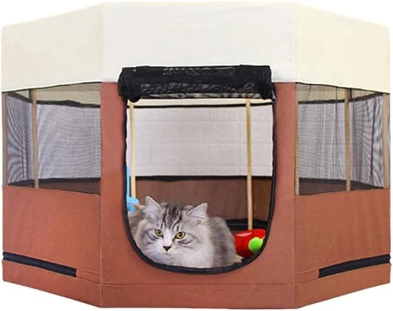 سگ گربه حصار بزرگ مسافرتی زیپی پارچه آکسفورد ضد آب قفس قابل حمل تاشو حیاط حیوان خانگی پارک بازی چادر فضای باز خانه تسوق سعودي (رنگ: C)