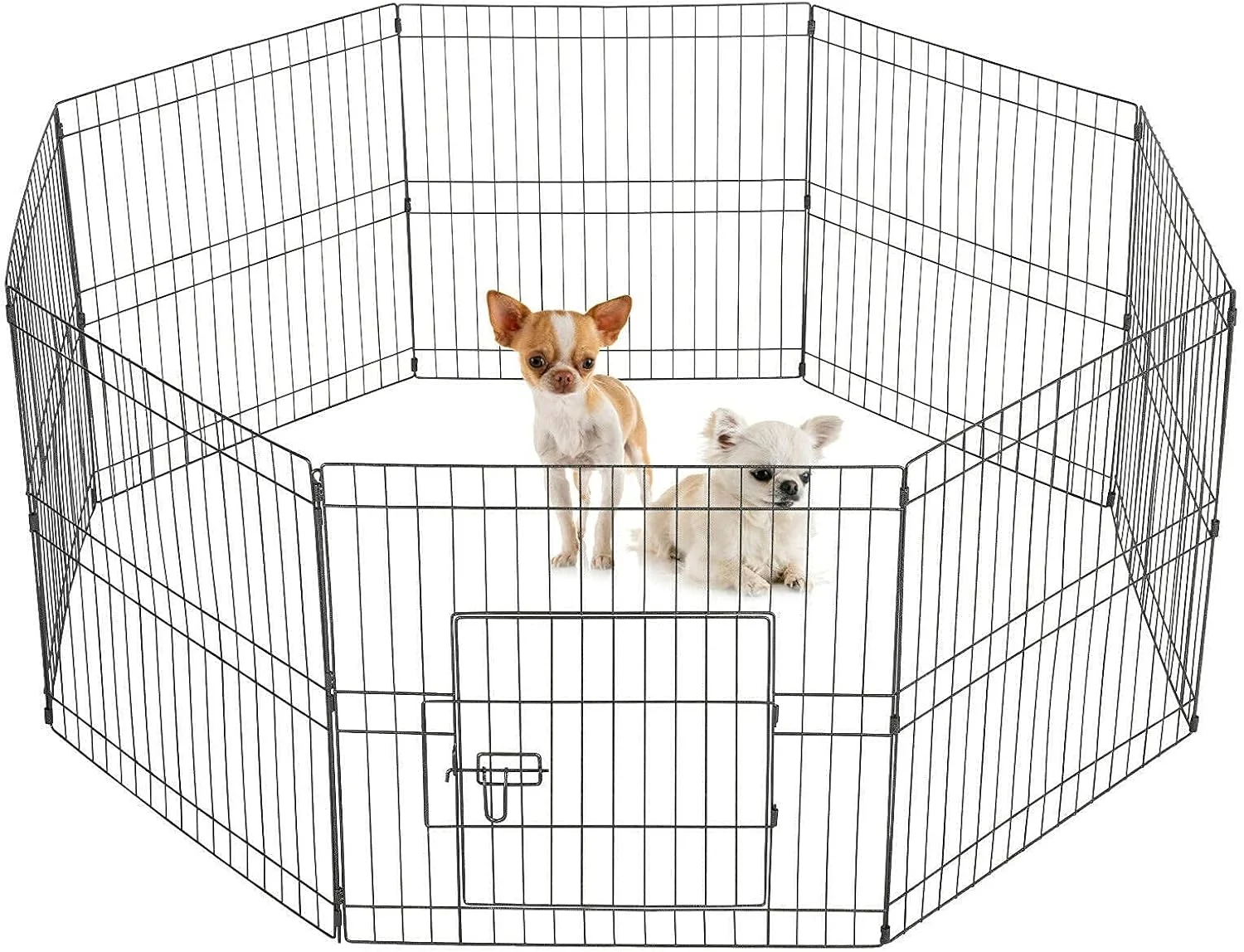 قلم سگ فلزی 8 پنلی 61 سانتی متری ZGMCGD، محوطه بازی حیوانات خانگی برای توله سگ، گربه، خرگوش، اردک، مناسب فضای داخلی/خارجی