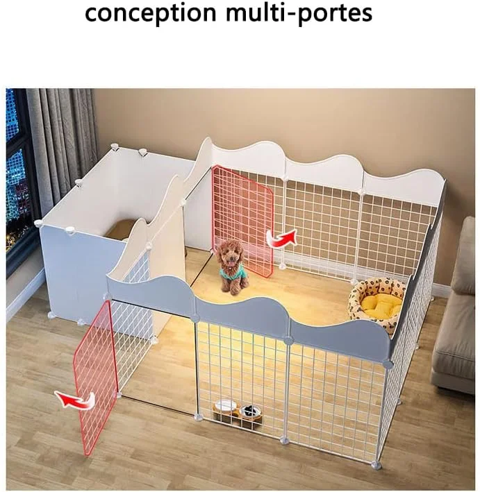 محوطه بازی حیوانات خانگی ZHEN HUAXIONG، حصار سیمی فلزی قابل حمل داخلی، قفس حیوانات کوچک، محوطه بازی فلزی تاشو برای سگ های کوچک، توله سگ، خرگوش، خوکچه هندی، لاک پشت، همستر