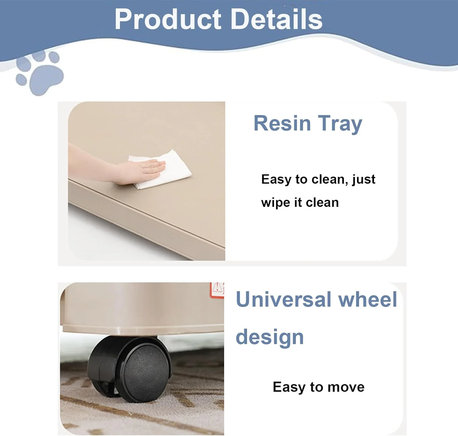 قفس سگ Zephyrspets سایز 26 اینچ، مناسب برای سگ های متوسط، قابل استفاده در داخل و خارج از منزل، قفس سگ رزینی مقاوم با چرخ های قفل دار و درب دوبل، مونتاژ آسان (سفید)