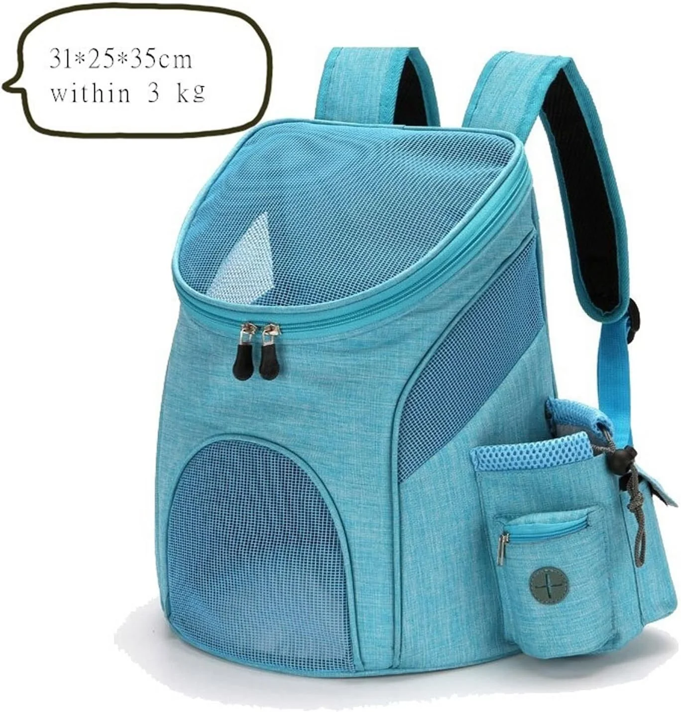 کیف حمل سگ ZARUFT، کوله پشتی دوگانه مخصوص حیوانات خانگی در فضای باز، تاشو، مناسب گربه و سگ، لوازم مد حیوانات خانگی، کیف حمل حیوانات خانگی در جلو (رنگ: آبی تیره، اندازه