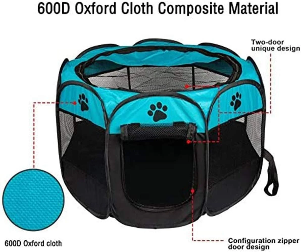 محوطه بازی تاشو حیوانات خانگی زینسان، چادر سگ، لانه گربه، تخت توله سگ، خانه برای حیوانات کوچک، خرگوش، بچه گربه متوسط، مسافرت در فضای داخلی و خارجی، کمپینگ، ورزش (آبی، کوچک)