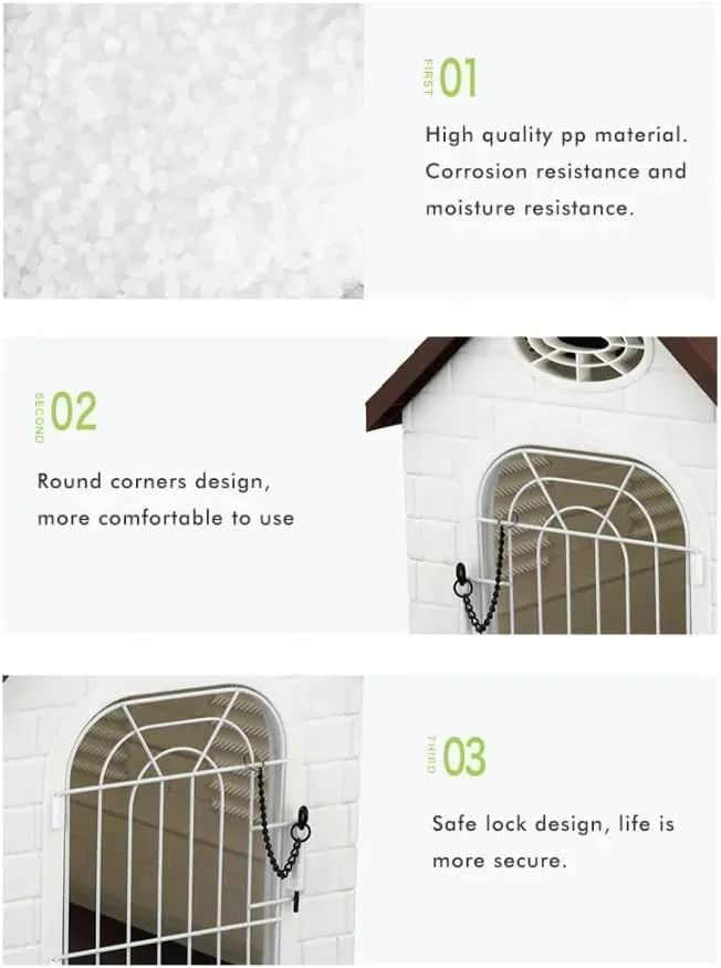 خانه سگ پلاستیکی ضد آب YULANConfidence مناسب فضای باز (قهوه ای) - 243-1620