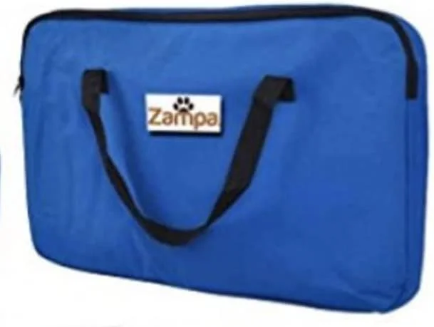 محوطه بازی تاشو قابل حمل زامپا برای حیوانات خانگی، قفس تمرینی با کیف حمل برای سگ های بزرگ، توله سگ/گربه های کوچک | استفاده در فضای داخلی/خارجی | مقاوم در برابر آب، سایز متوسط (114x114x61 سانتی متر)، آبی