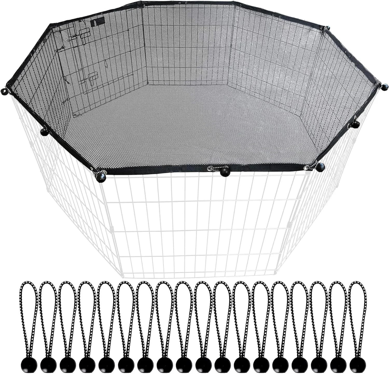 روکش بالایی تاشو سگ YGCASE، سایه و امنیت را برای حیوانات خانگی در فضای باز و داخلی فراهم می کند، مناسب برای تمام قفس های تمرین حیوانات خانگی 8 پنلی با عرض 24 اینچ