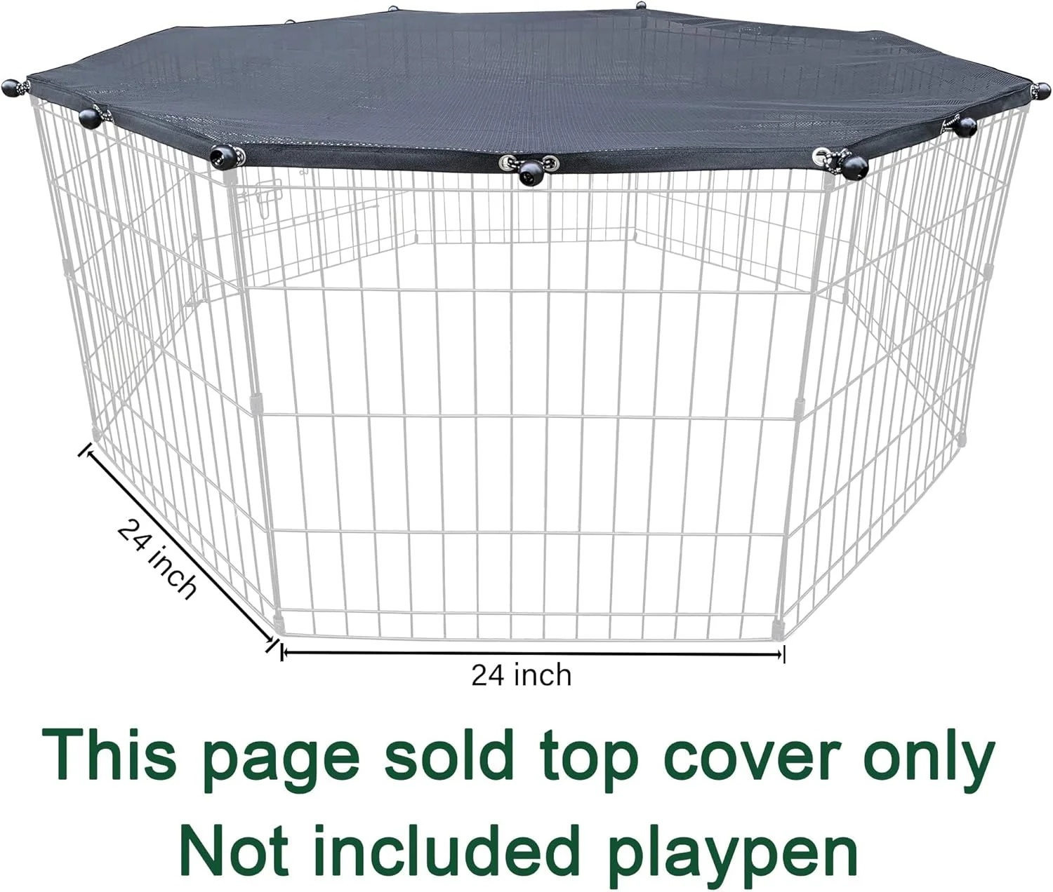 روکش بالایی تاشو سگ YGCASE، سایه و امنیت را برای حیوانات خانگی در فضای باز و داخلی فراهم می کند، مناسب برای تمام قفس های تمرین حیوانات خانگی 8 پنلی با عرض 24 اینچ