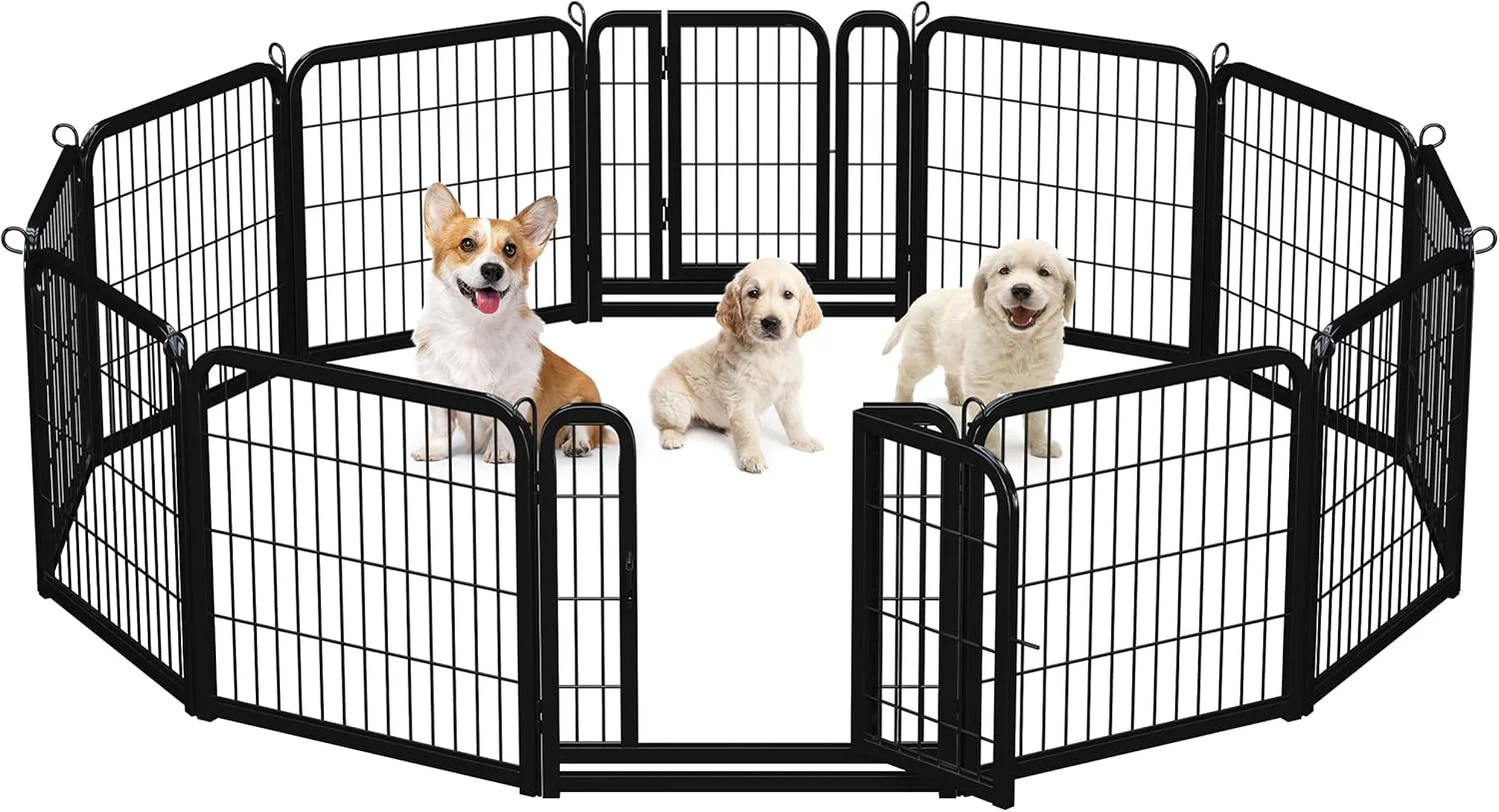 محوطه بازی سگ Yaheetech، حصار سگ 12 پنلی 24 اینچی، محوطه حیوانات خانگی داخلی برای سگ های متوسط/کوچک، محوطه تمرین حیوانات خانگی سنگین برای توله سگ/خرگوش/حیوانات کوچک، محوطه بازی قابل حمل برای کمپینگ RV، باغ، حیاط