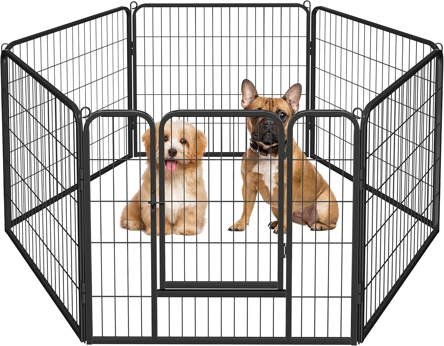 محوطه بازی سگ Yaheetech، قفس حیوانات خانگی 6 پنلی، حصار گربه، مشکی، ارتفاع 80 سانتی متر