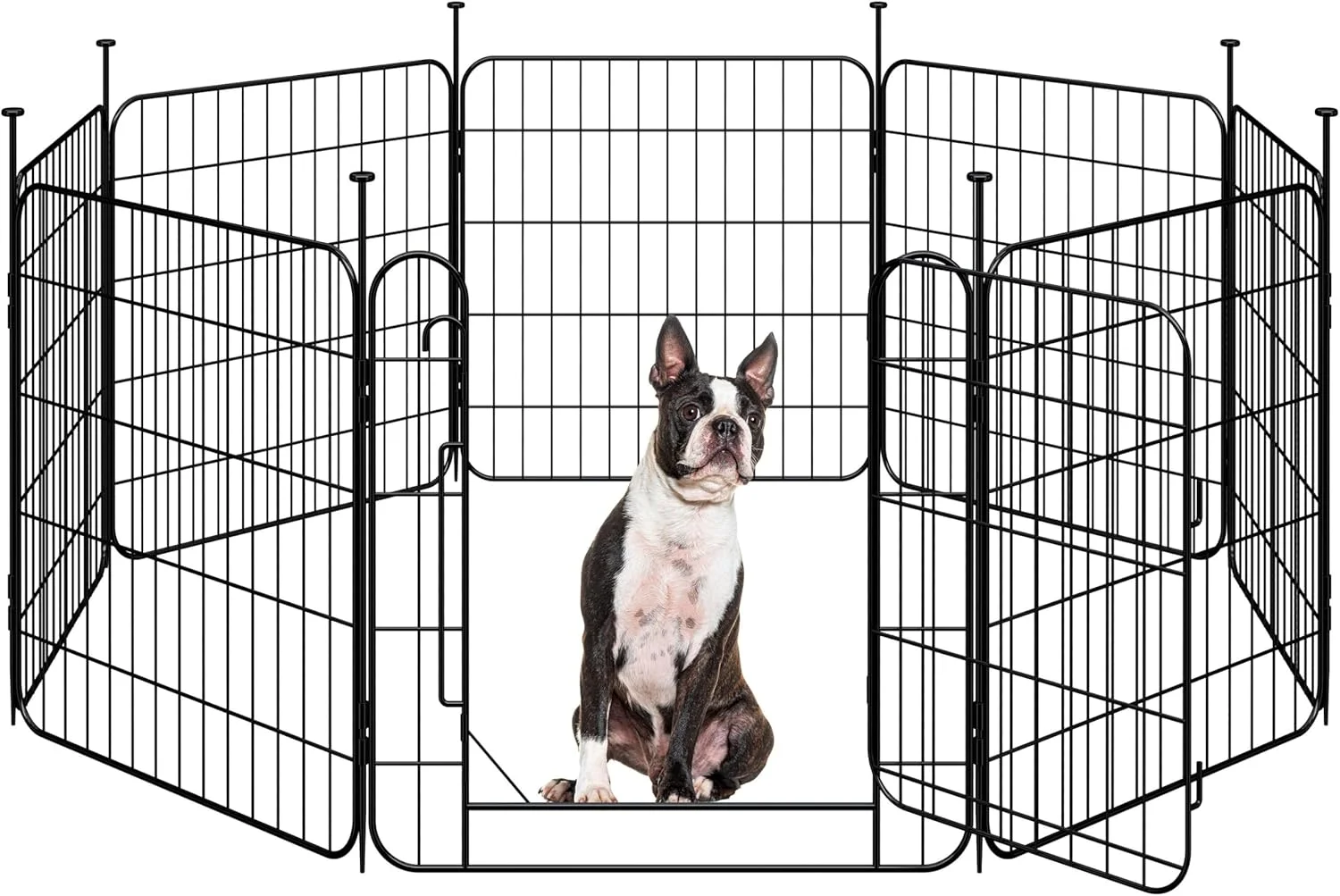 محوطه بازی سگ Yaheetech برای توله سگ/سگ های کوچک، حصار تاشو و قابل گسترش حیوانات خانگی با درب برای استفاده در داخل/خارج از منزل، 24 اینچ 8 پنل