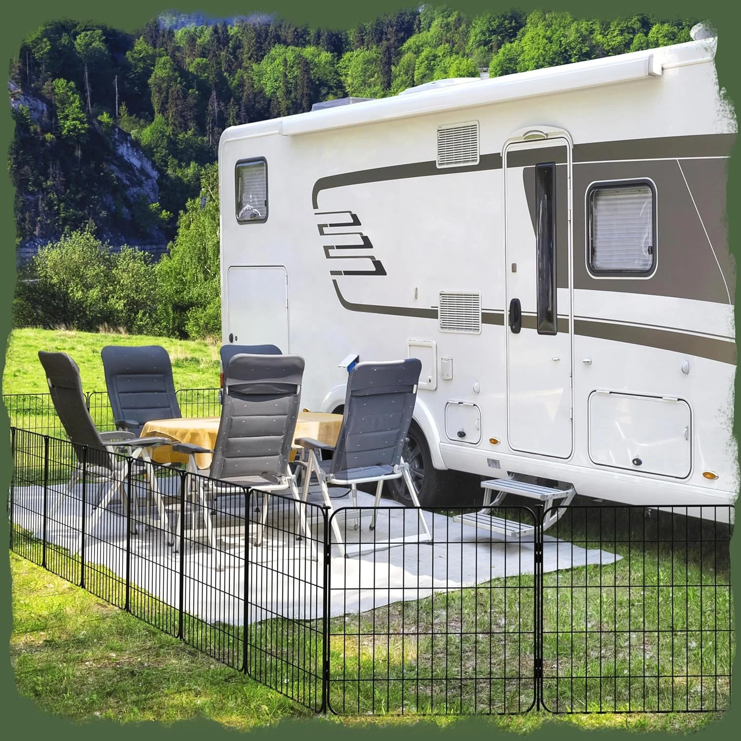 محوطه بازی سگ Yaheetech برای توله سگ/سگ های کوچک، حصار تاشو و قابل گسترش حیوانات خانگی با درب برای استفاده در داخل/خارج از منزل، 24 اینچ 8 پنل