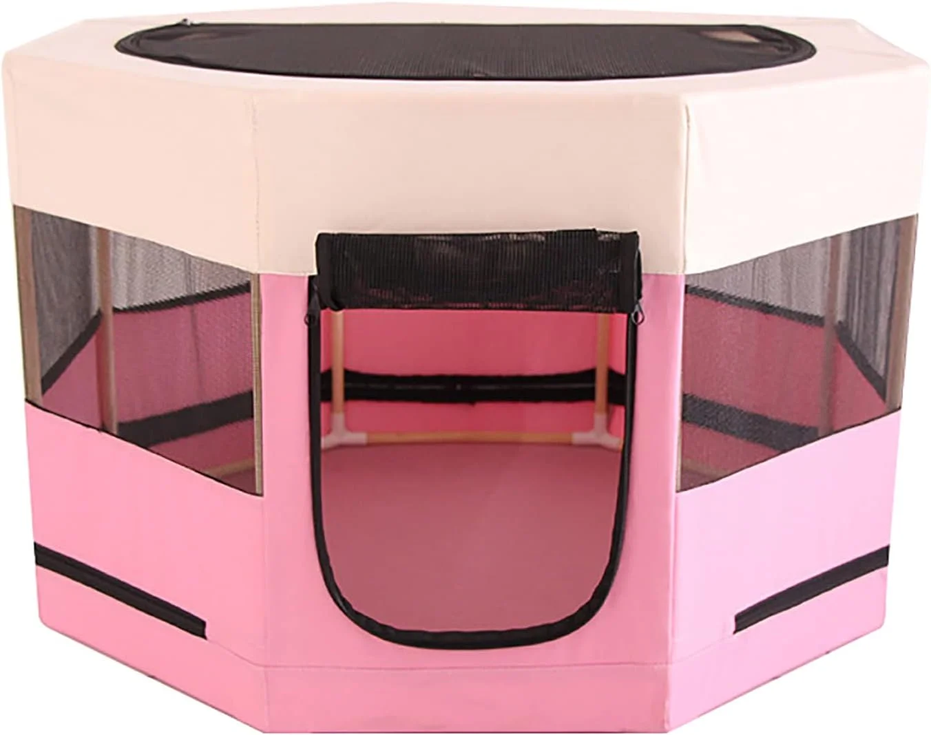 محوطه بازی حیوانات خانگی قابل حمل xzlL-jtkm، چادر توله سگ تاشو هشت ضلعی، محوطه بازی گربه با قاب چوبی محکم، قفس تمرینی حیوانات خانگی برای گربه های داخل خانه، چادر سگ تاشو برای توله سگ / گربه / خوکچه هندی / همستر