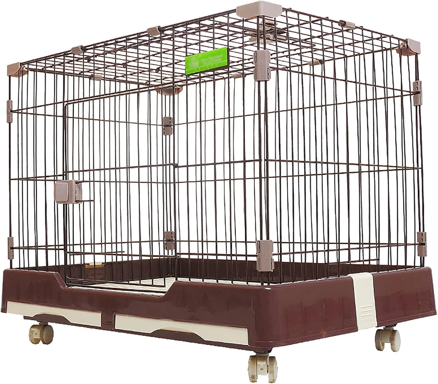 قفس سگ xzlL-jtkm، لانه فلزی و محفظه بازی سگ، محوطه بازی حیوانات خانگی با چرخ های قفل شونده، سینی کشویی، نصب آسان، مناسب برای گربه ها و سگ های کوچک