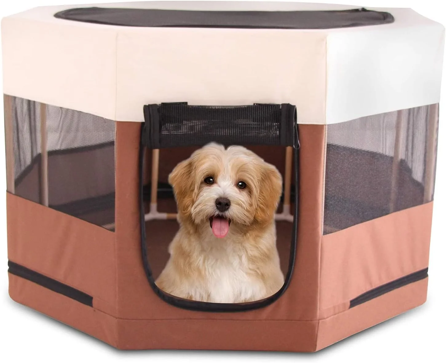 محوطه بازی قابل حمل حیوانات خانگی با قاب چوبی، محوطه بازی حیوانات خانگی برای سگ های کوچک، محوطه بازی بچه گربه برای گربه های داخل خانه، چادر سگ تاشو برای توله سگ / گربه / خوکچه هندی / همستر