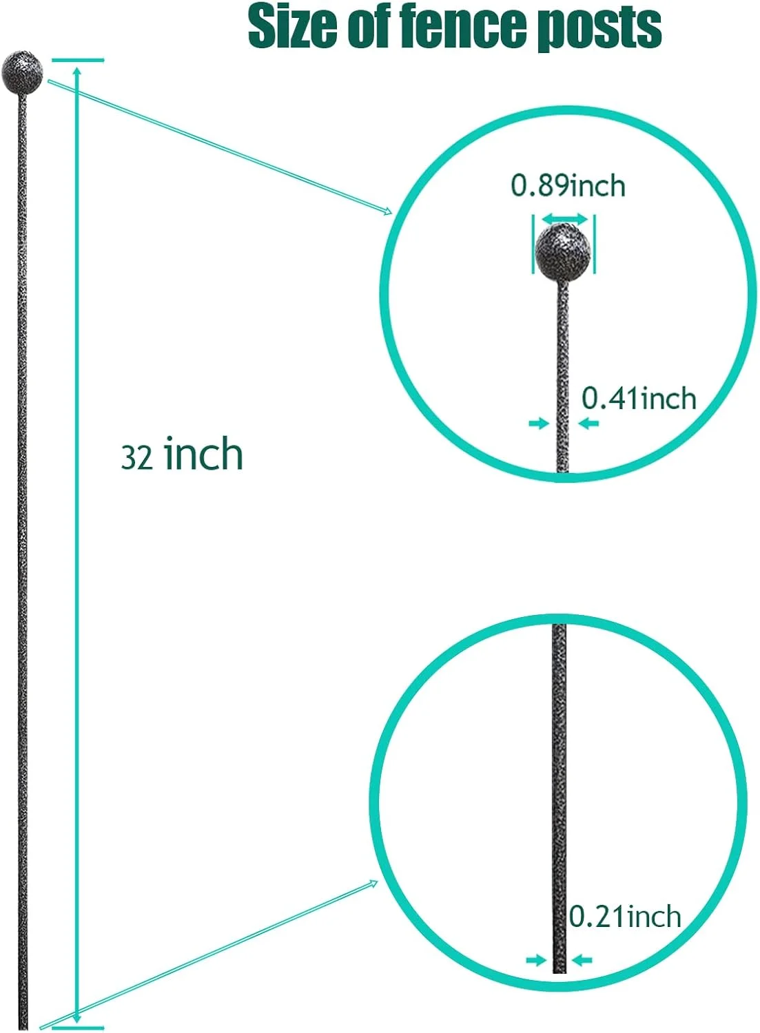 میخ‌های حصار بازی سگ XDPET، لوازم جانبی جایگزین میله‌های فلزی محوطه‌های حیوانات خانگی برای سگ‌های کوچک و متوسط در فضای داخلی و خارجی (8 عدد، 81 سانتی‌متر)