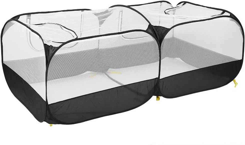 محوطه توری قابل حمل XBAILAZ برای حیوانات خانگی، خرگوش، اردک و مرغ (مشکی)