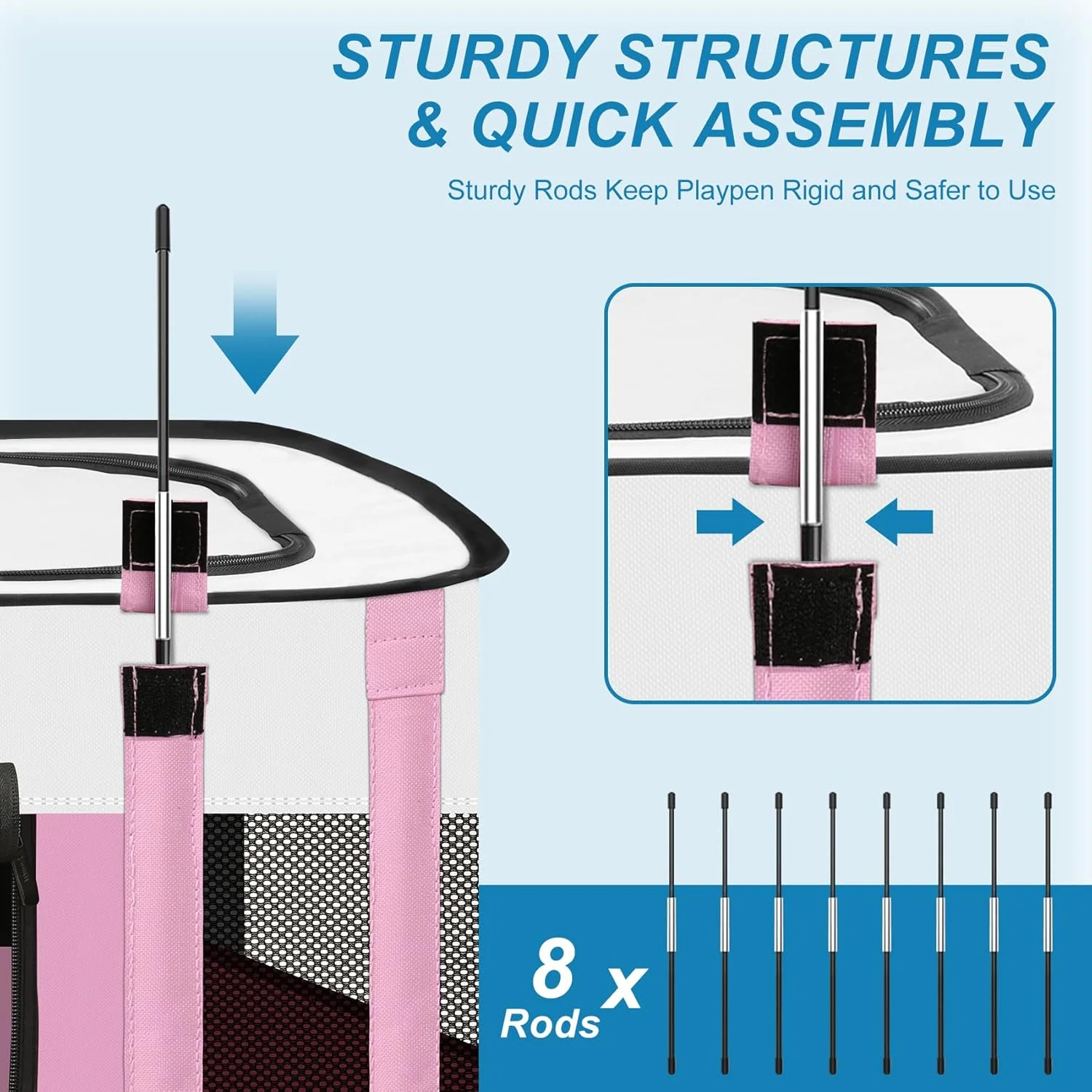 محوطه بازی سگ X-ZONE PET، محوطه بازی قابل حمل حیوانات خانگی برای گربه، قفس تاشو برای تمرین، مناسب برای استفاده در مسافرت های داخلی و خارجی، همراه با کیف حمل رایگان صورتی S
