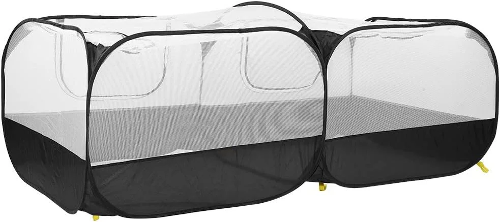 محوطه توری قابل حمل XBAILAZ برای حیوانات خانگی، خرگوش، اردک و مرغ (مشکی)