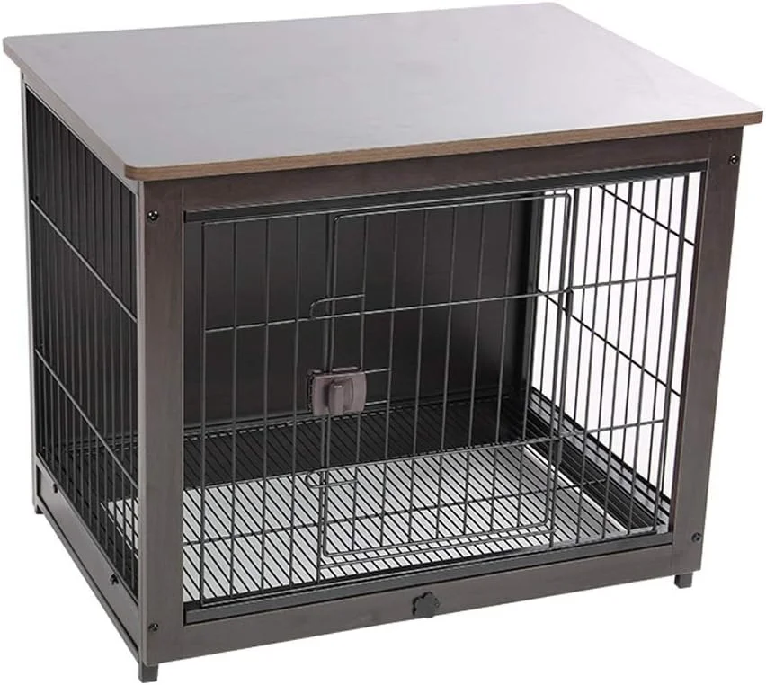 قفس سگ چوبی مشکی WYJW، ویلای سگ خانگی، تخت سگ، قفس گربه، باکس سگ، لانه سگ (سایز: L)