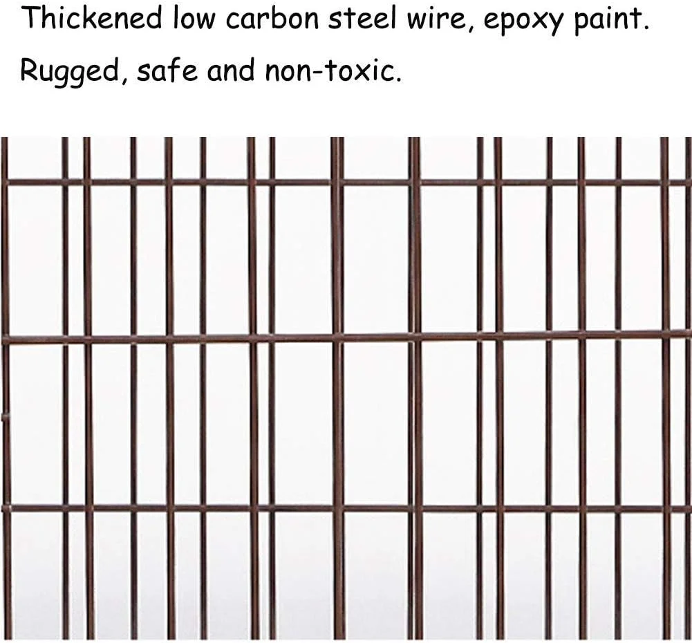 قفس سگ سنگین WYJW، قفس فلزی قوی برای سگ های بزرگ با چرخ، با سینی قابل جابجایی، قفس سگ چرخ دار، قفس استیل، قفس حصاری، مناسب برای استفاده خانگی در داخل خانه (قهوه ای 75*62*99 سانتی متر)