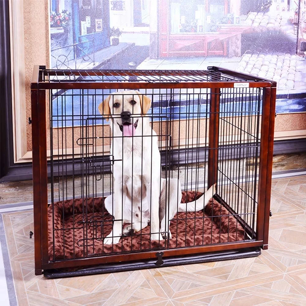 قفس حیوانات خانگی WYJW با میز، خانه سگ چوبی با قفس سگ، دارای دو درب، مناسب برای سبک های مختلف خانه، 2 اندازه مناسب برای سگ های بزرگ، متوسط و کوچک، S قفس حیوانات خانگی WYJW با میز، خانه سگ چوبی با قفس سگ، دارای دو درب، مناسب برای سبک های مختلف خانه، 2 اندازه مناسب برای سگ های بزرگ، متوسط و کوچک، S