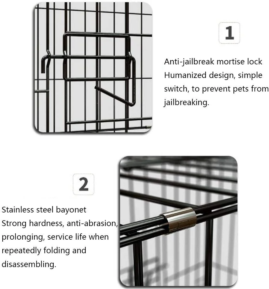 قفس سگ رنگ شده با دمای بالا WYJW، قفس سگ تاشو بزرگ، لانه سگ متوسط و کوچک، قفس حمل و نقل سگ برای سگ گربه فلزی توله سگ تاشو با توالت استفاده خانگی لانه سگ (85 * 60 * 70 سانتی متر)