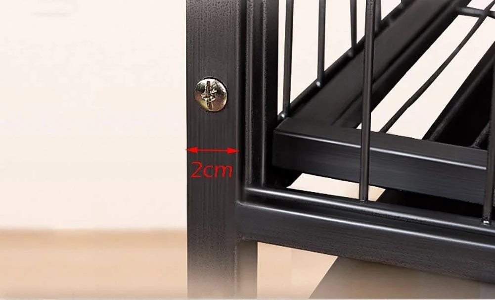 قفس سگ فلزی تاشو تک درب کوچک WYJW با سقف آفتابگیر و سینی، مناسب فضای داخلی و خارجی، مشکی