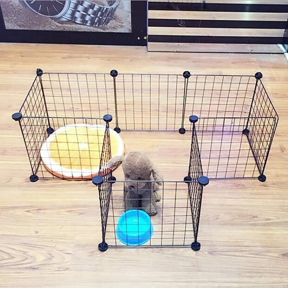 پارک بازی حیوانات خانگی WYJW، قفس توری فلزی قابل حمل برای گربه، سگ و سایر حیوانات کوچک - مناسب فضای داخلی، نصب آسان